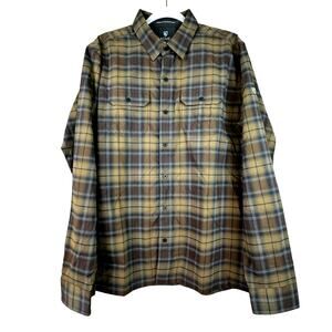 SALE Kuhl Response Plaid Active Long Sleeve Shirt Button Down Pockets L